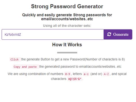 random 8 character password.